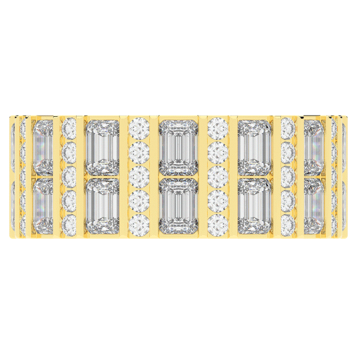 4.90CT.TW EMERALD CUT AND ROUND LAB DIAMOND ETERNITY WEDDING BAND - Nazarelle