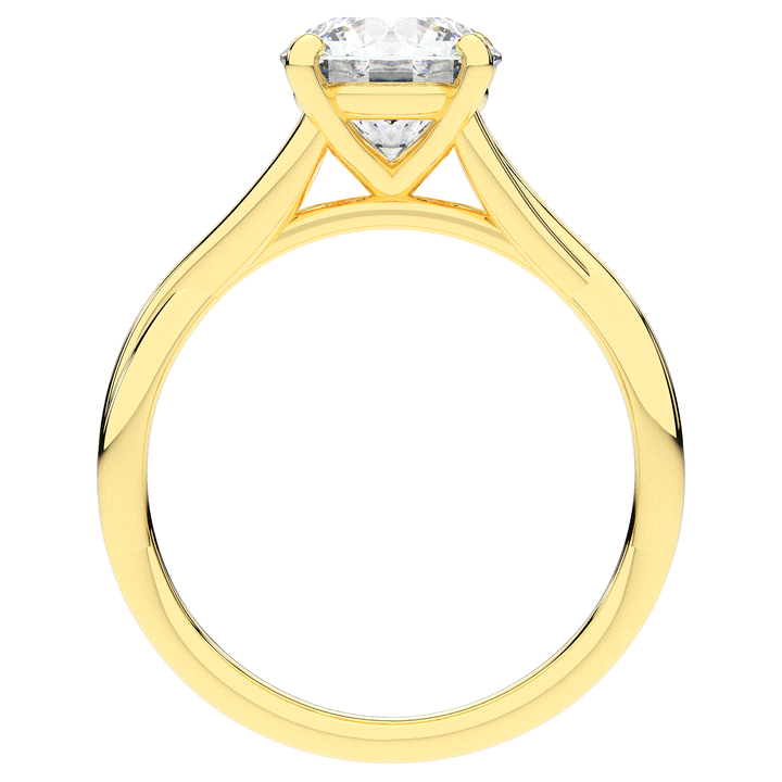 1.50CT ROUND LAB DIAMOND SOLITAIRE TWIST BAND ENGAGEMENT RING - Nazarelle