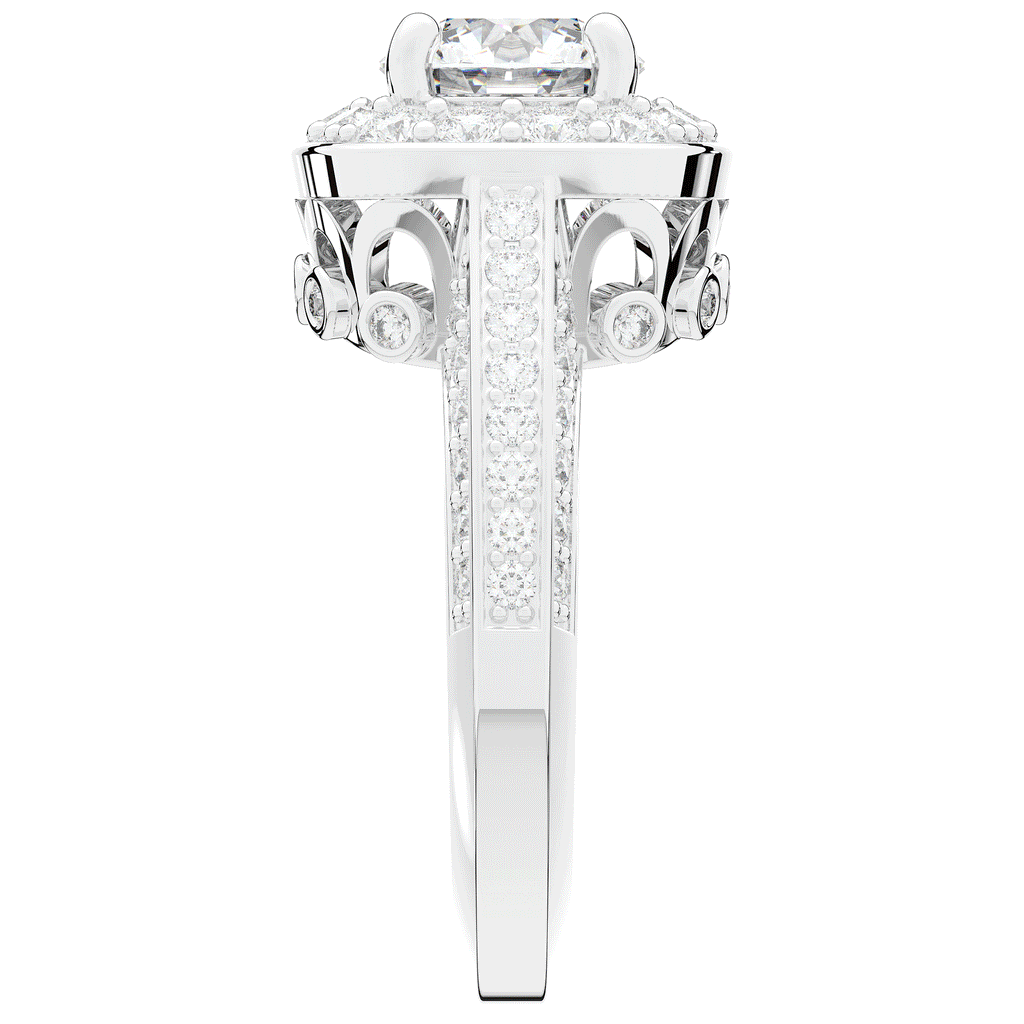 1.50CT.TW ROUND LAB DIAMOND HALO ENGAGEMENT RING - Nazarelle