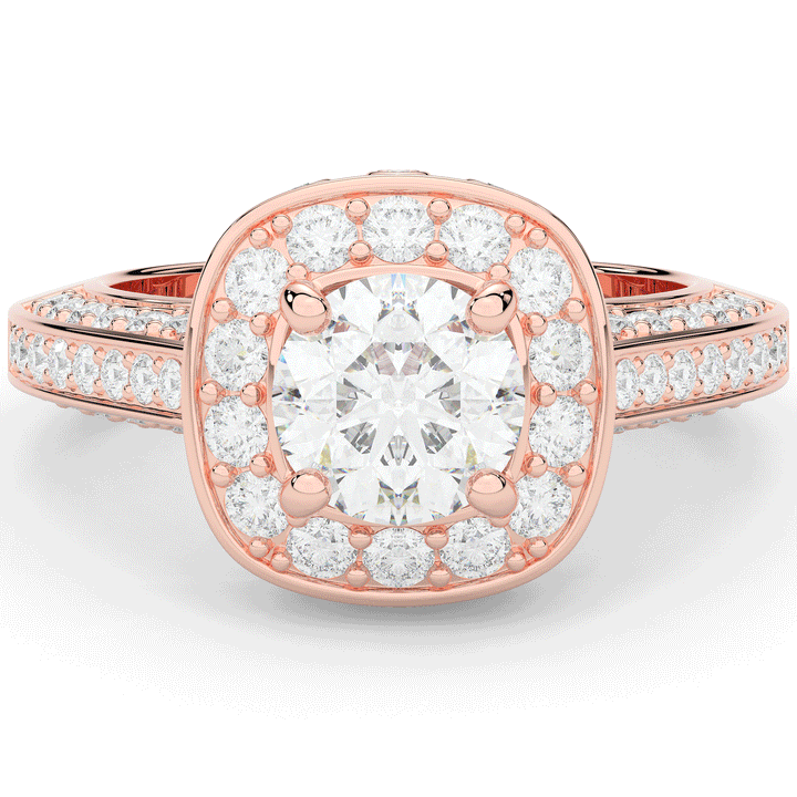 1.50CT.TW ROUND LAB DIAMOND HALO ENGAGEMENT RING - Nazarelle