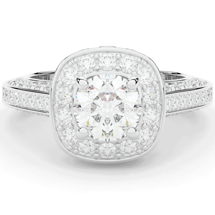 1.50CT.TW ROUND LAB DIAMOND HALO ENGAGEMENT RING - Nazarelle