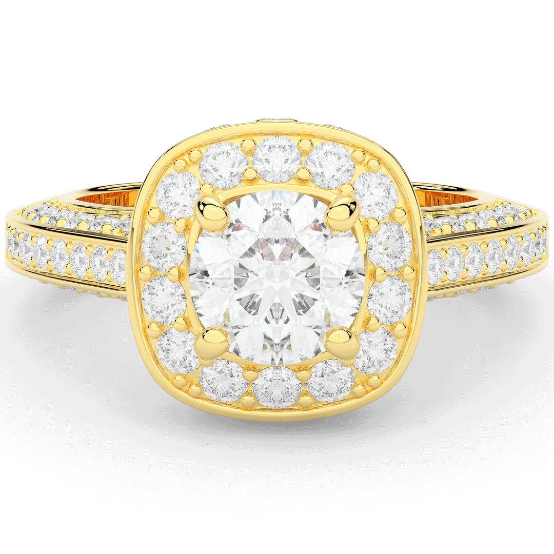 1.50CT.TW ROUND LAB DIAMOND HALO ENGAGEMENT RING - Nazarelle