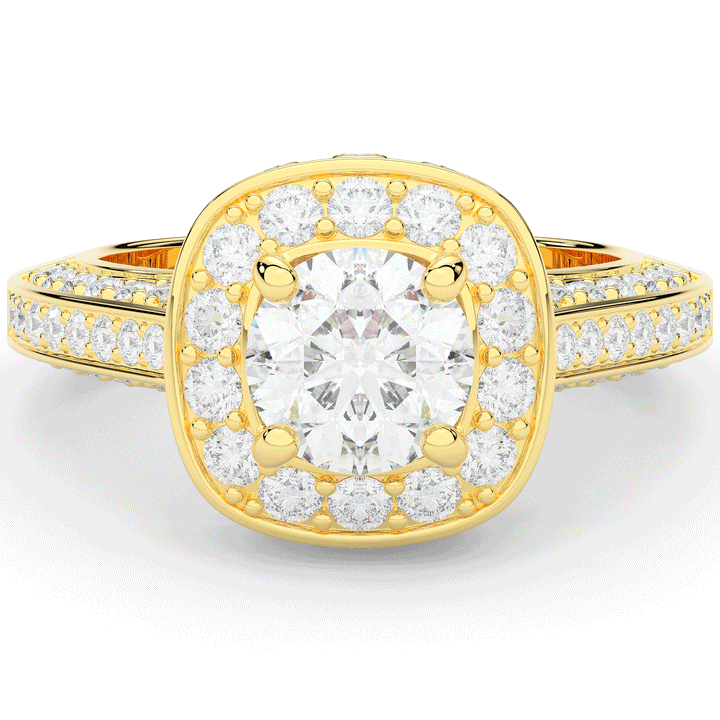 1.50CT.TW ROUND LAB DIAMOND HALO ENGAGEMENT RING - Nazarelle