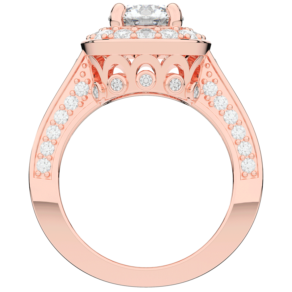 1.50CT.TW ROUND LAB DIAMOND HALO ENGAGEMENT RING - Nazarelle