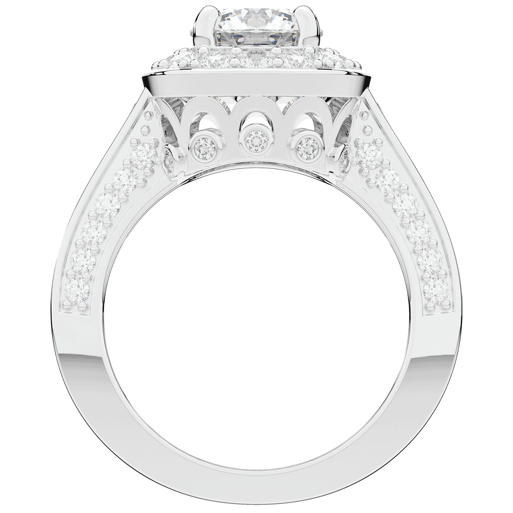 1.50CT.TW ROUND LAB DIAMOND HALO ENGAGEMENT RING - Nazarelle