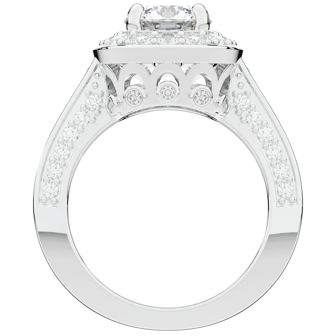1.50CT.TW ROUND LAB DIAMOND HALO ENGAGEMENT RING - Nazarelle