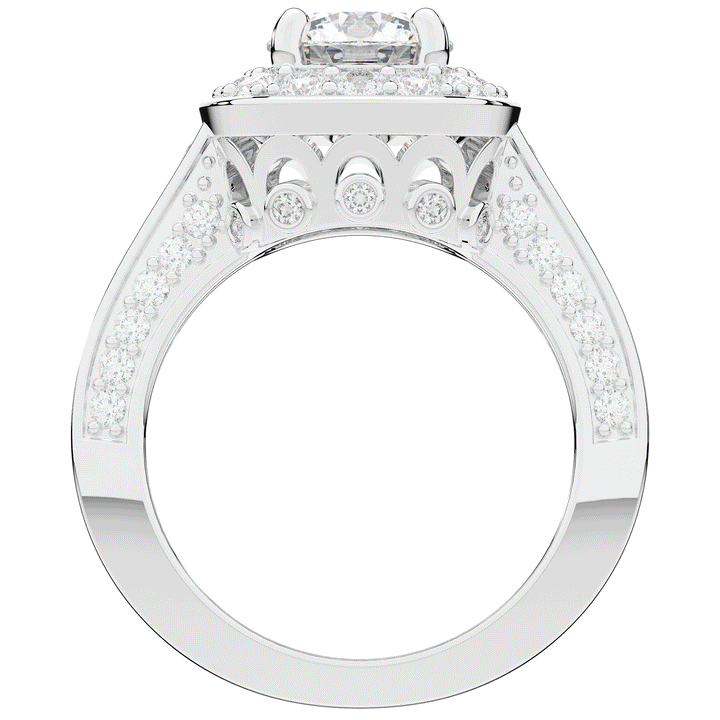1.50CT.TW ROUND LAB DIAMOND HALO ENGAGEMENT RING - Nazarelle