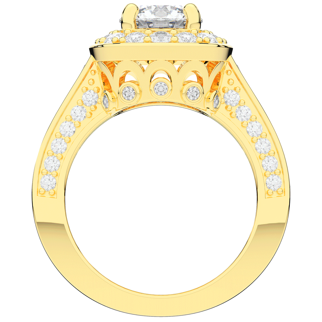 1.50CT.TW ROUND LAB DIAMOND HALO ENGAGEMENT RING - Nazarelle