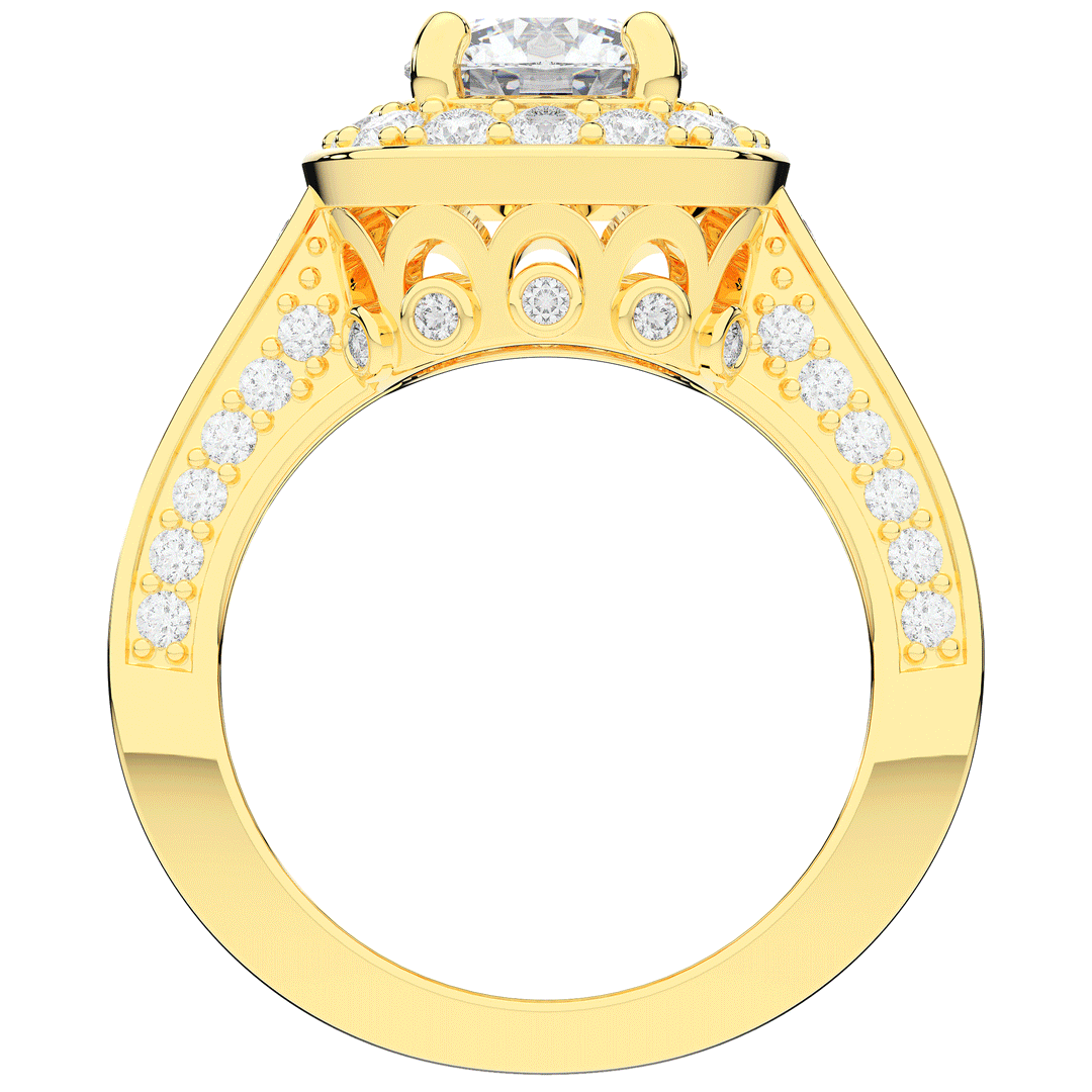 1.50CT.TW ROUND LAB DIAMOND HALO ENGAGEMENT RING - Nazarelle
