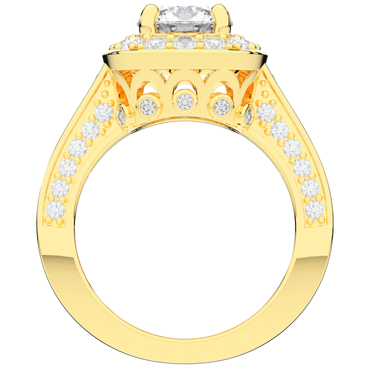 1.50CT.TW ROUND LAB DIAMOND HALO ENGAGEMENT RING - Nazarelle