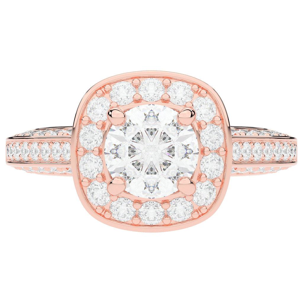 1.50CT.TW ROUND LAB DIAMOND HALO ENGAGEMENT RING - Nazarelle