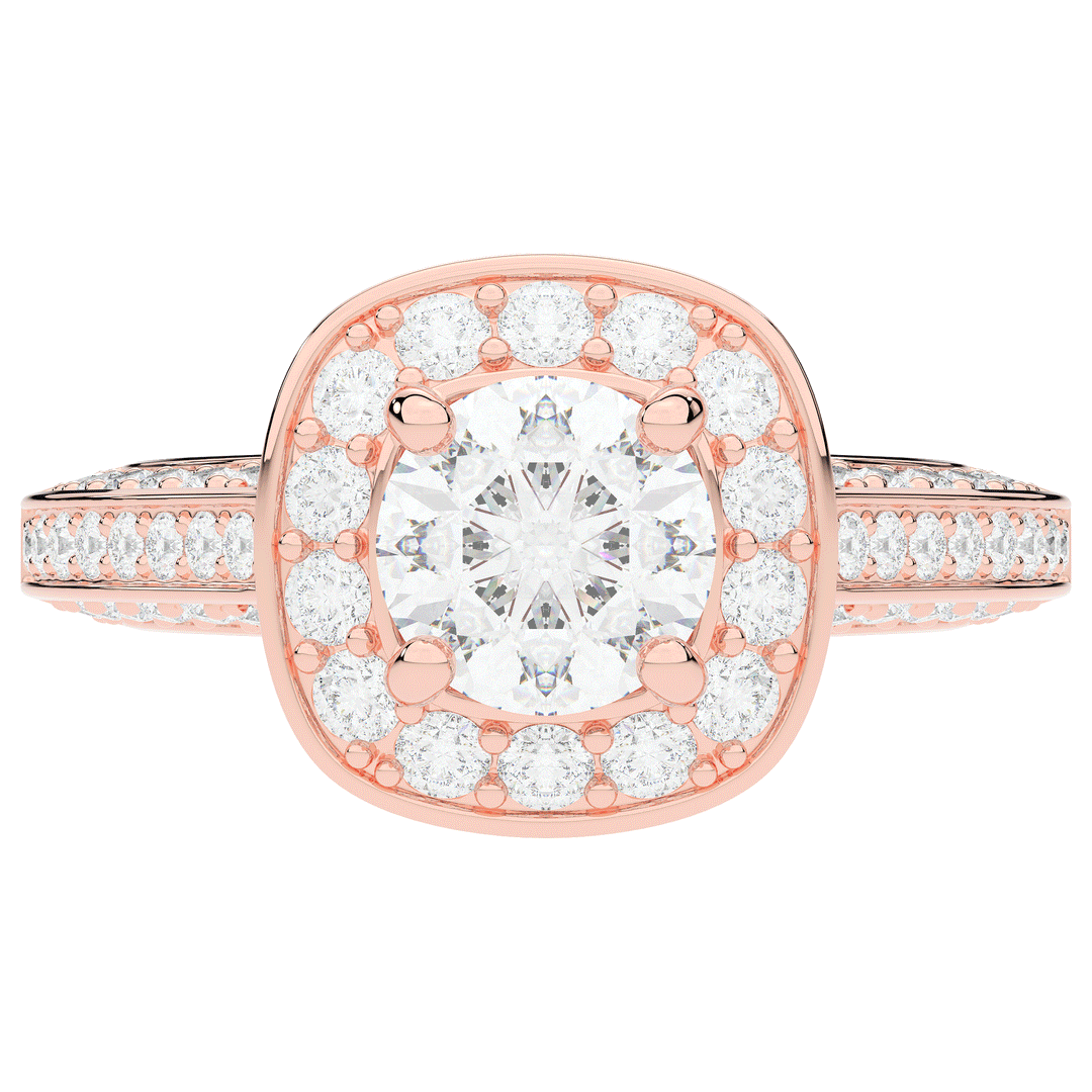 1.50CT.TW ROUND LAB DIAMOND HALO ENGAGEMENT RING - Nazarelle