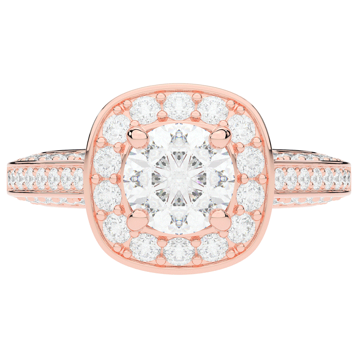 1.50CT.TW ROUND LAB DIAMOND HALO ENGAGEMENT RING - Nazarelle