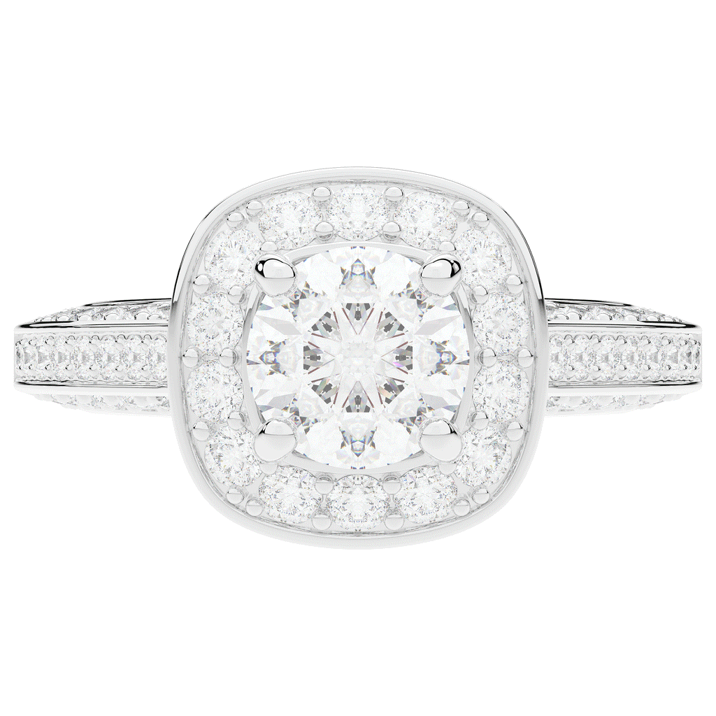1.50CT.TW ROUND LAB DIAMOND HALO ENGAGEMENT RING - Nazarelle
