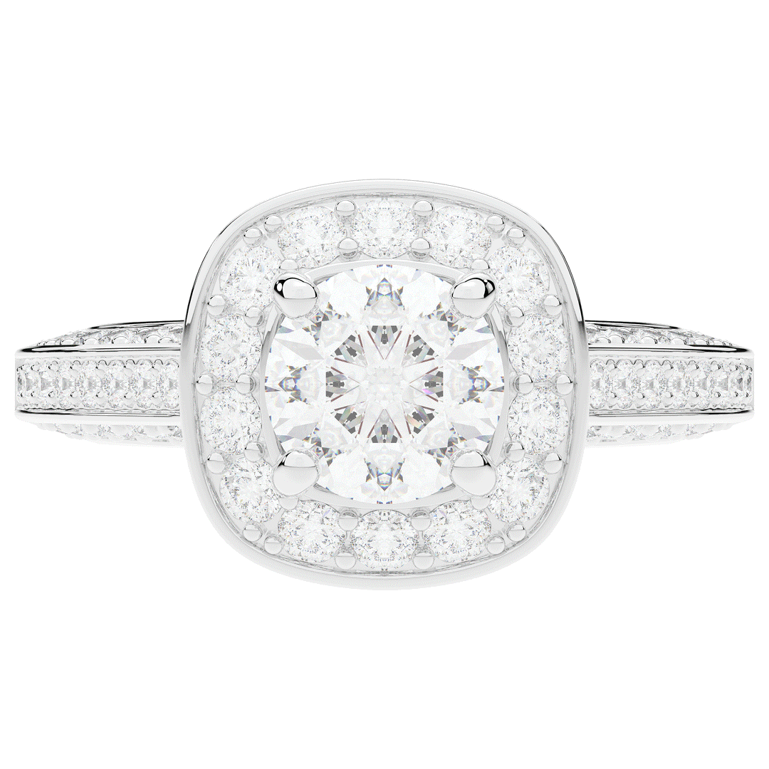 1.50CT.TW ROUND LAB DIAMOND HALO ENGAGEMENT RING - Nazarelle