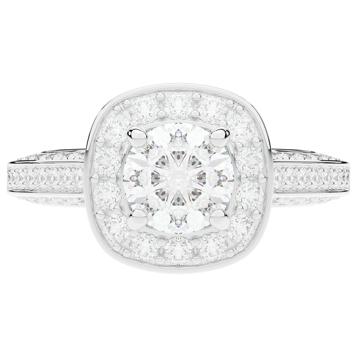 1.50CT.TW ROUND LAB DIAMOND HALO ENGAGEMENT RING - Nazarelle