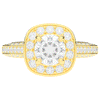 1.50CT.TW ROUND LAB DIAMOND HALO ENGAGEMENT RING - Nazarelle