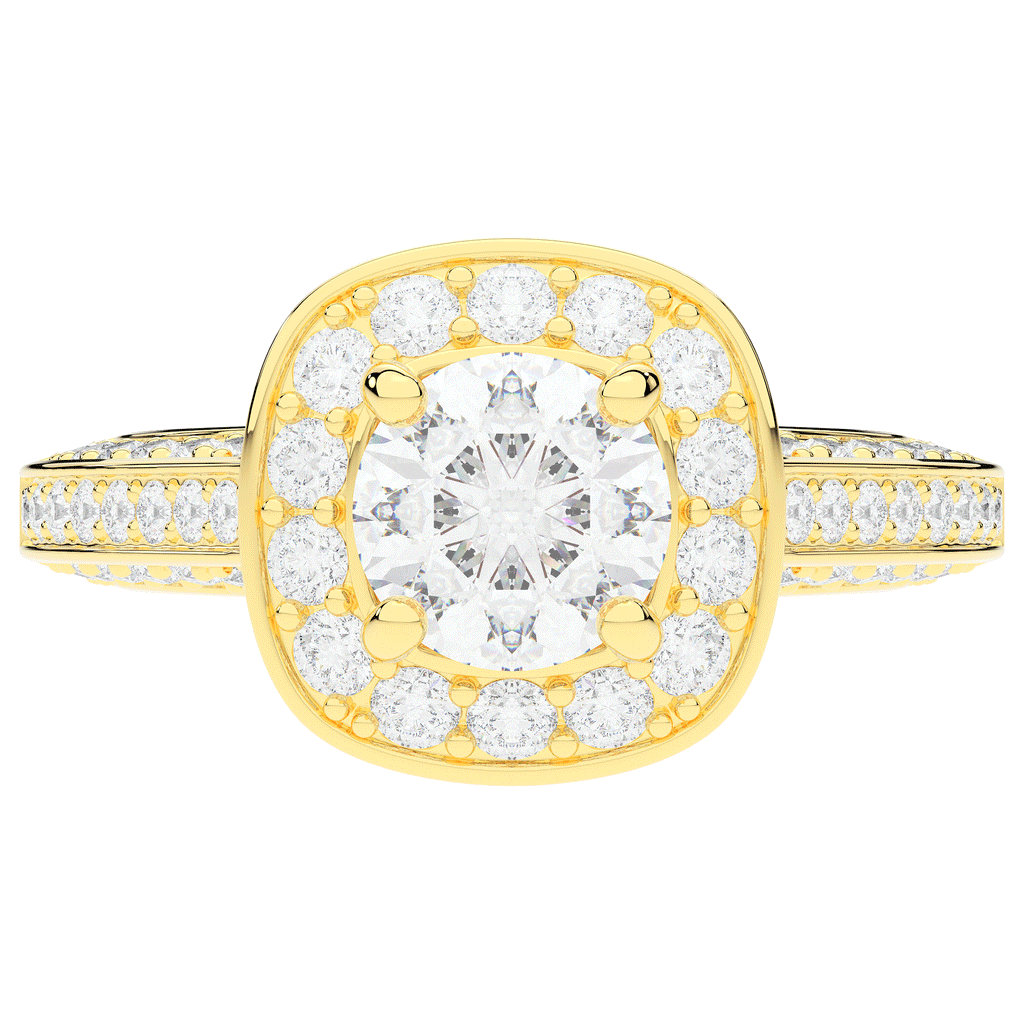 1.50CT.TW ROUND LAB DIAMOND HALO ENGAGEMENT RING - Nazarelle