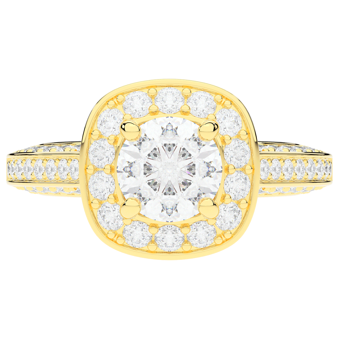 1.50CT.TW ROUND LAB DIAMOND HALO ENGAGEMENT RING - Nazarelle