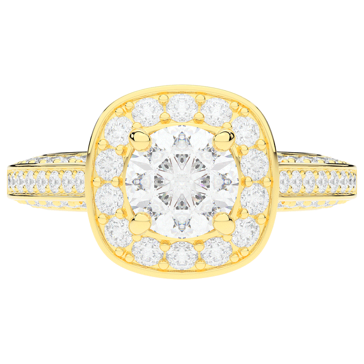 1.50CT.TW ROUND LAB DIAMOND HALO ENGAGEMENT RING - Nazarelle