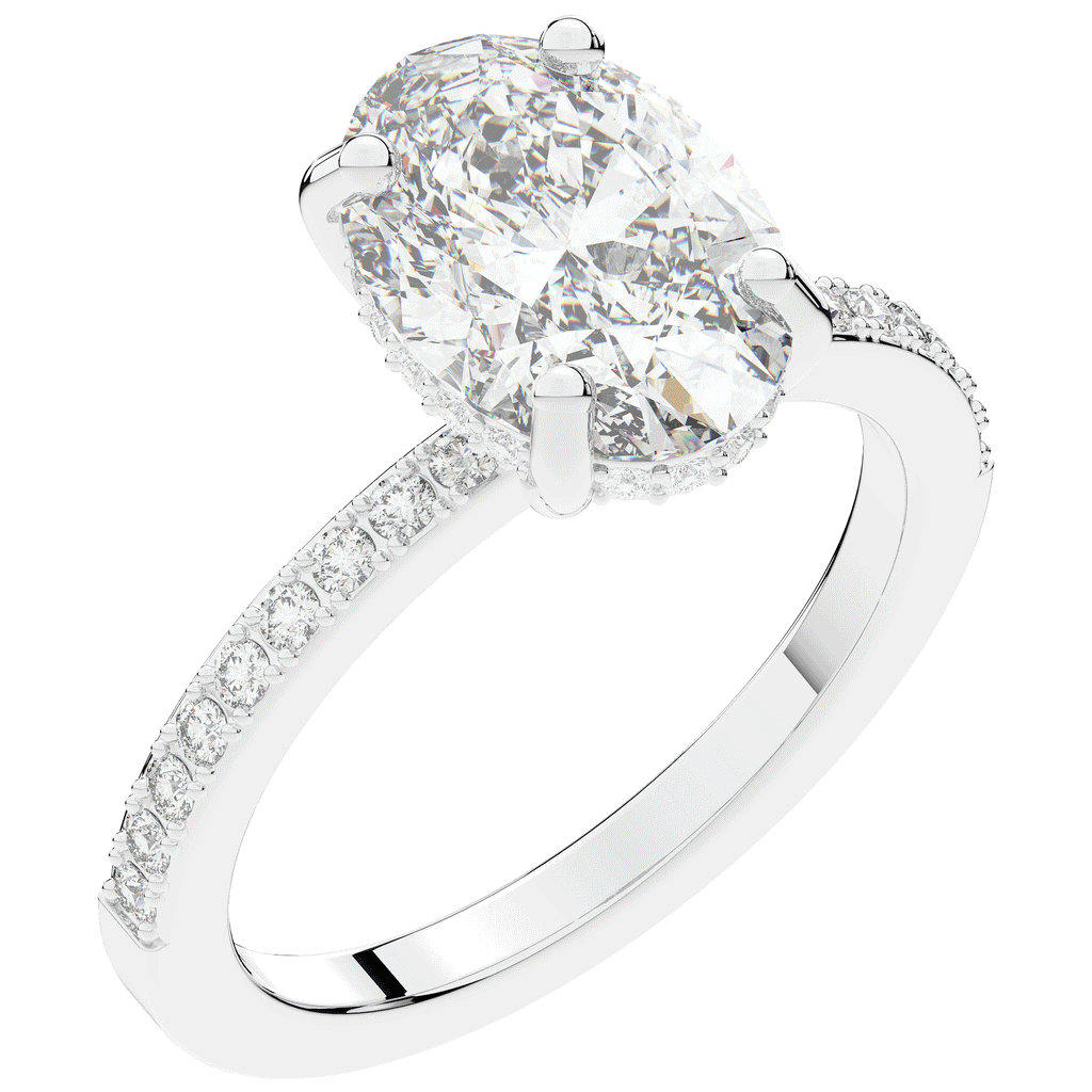 2.70CT.TW OVAL LAB DIAMOND SOLITAIRE ENGAGEMENT RING - Nazarelle