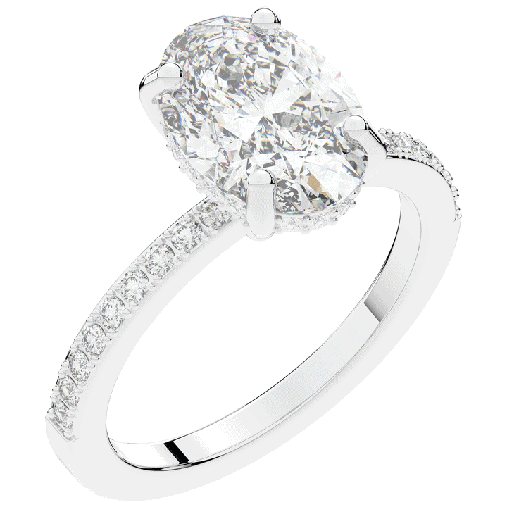 2.70CT.TW OVAL LAB DIAMOND SOLITAIRE ENGAGEMENT RING - Nazarelle