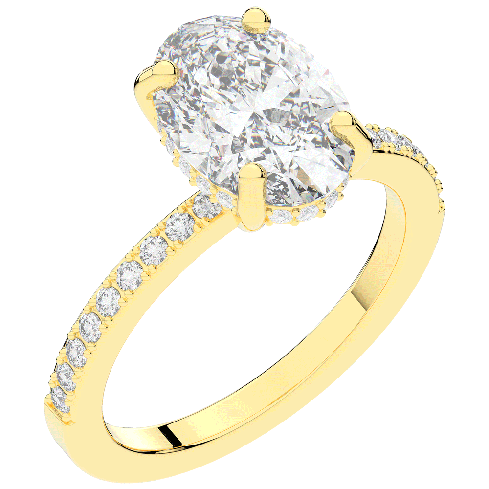 2.70CT.TW OVAL LAB DIAMOND SOLITAIRE ENGAGEMENT RING - Nazarelle
