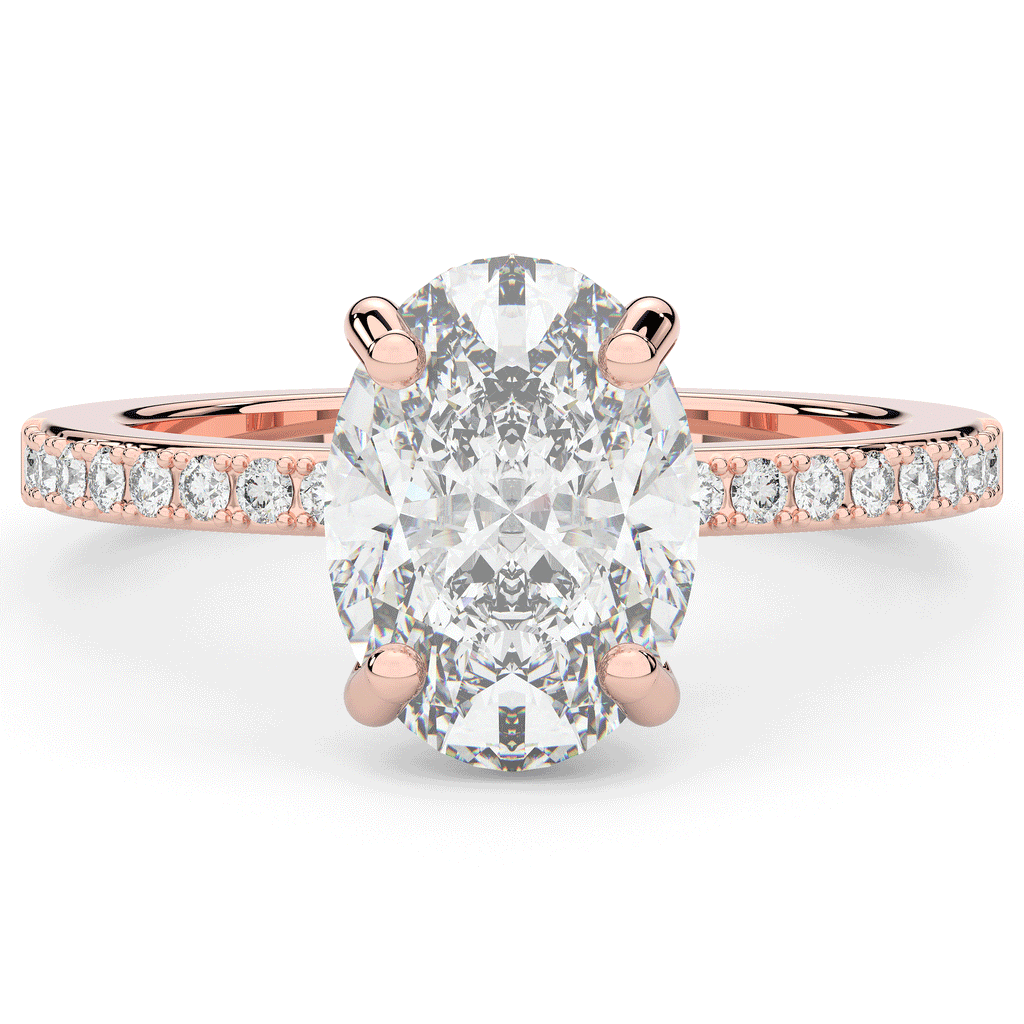 2.70CT.TW OVAL LAB DIAMOND SOLITAIRE ENGAGEMENT RING - Nazarelle