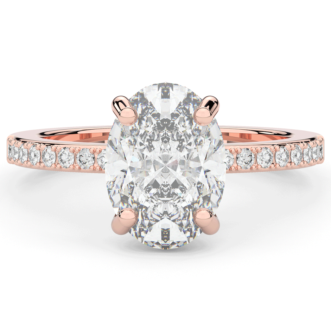2.70CT.TW OVAL LAB DIAMOND SOLITAIRE ENGAGEMENT RING - Nazarelle