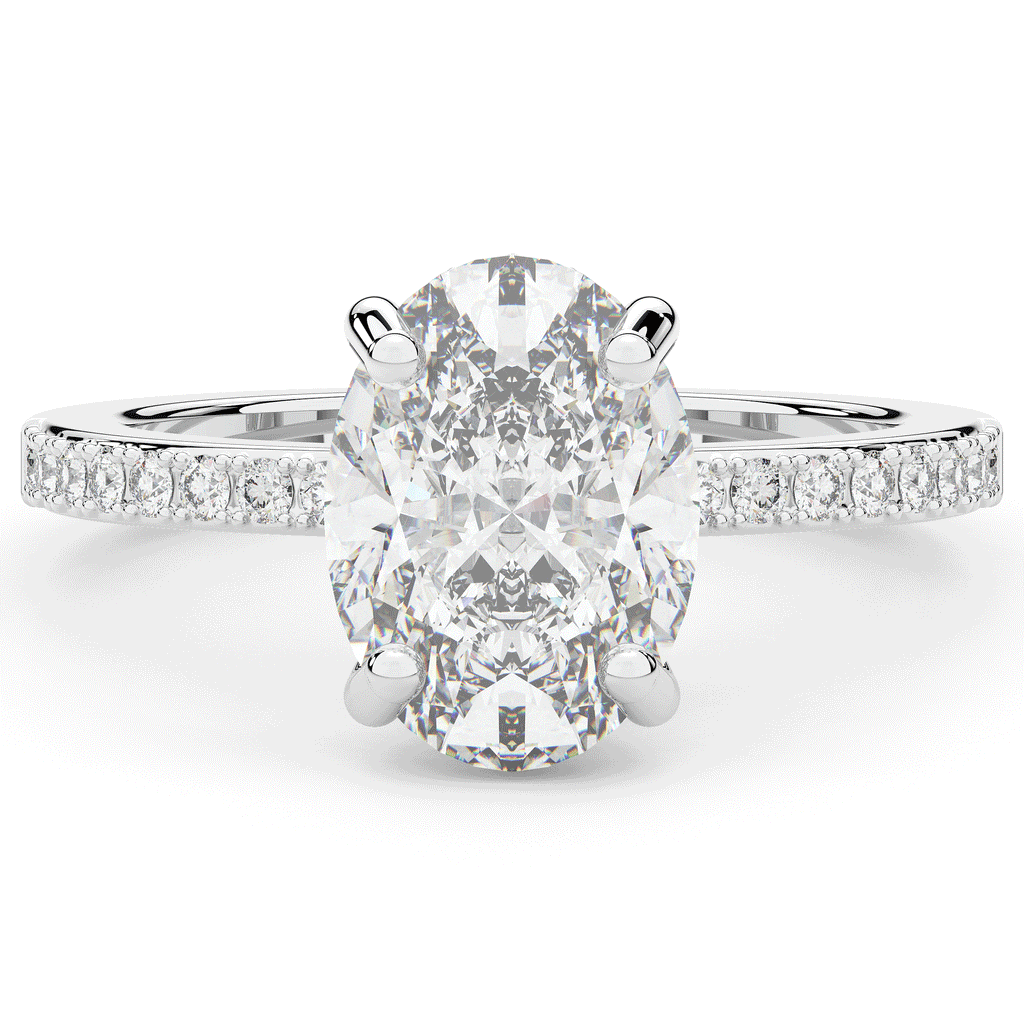 2.70CT.TW OVAL LAB DIAMOND SOLITAIRE ENGAGEMENT RING - Nazarelle