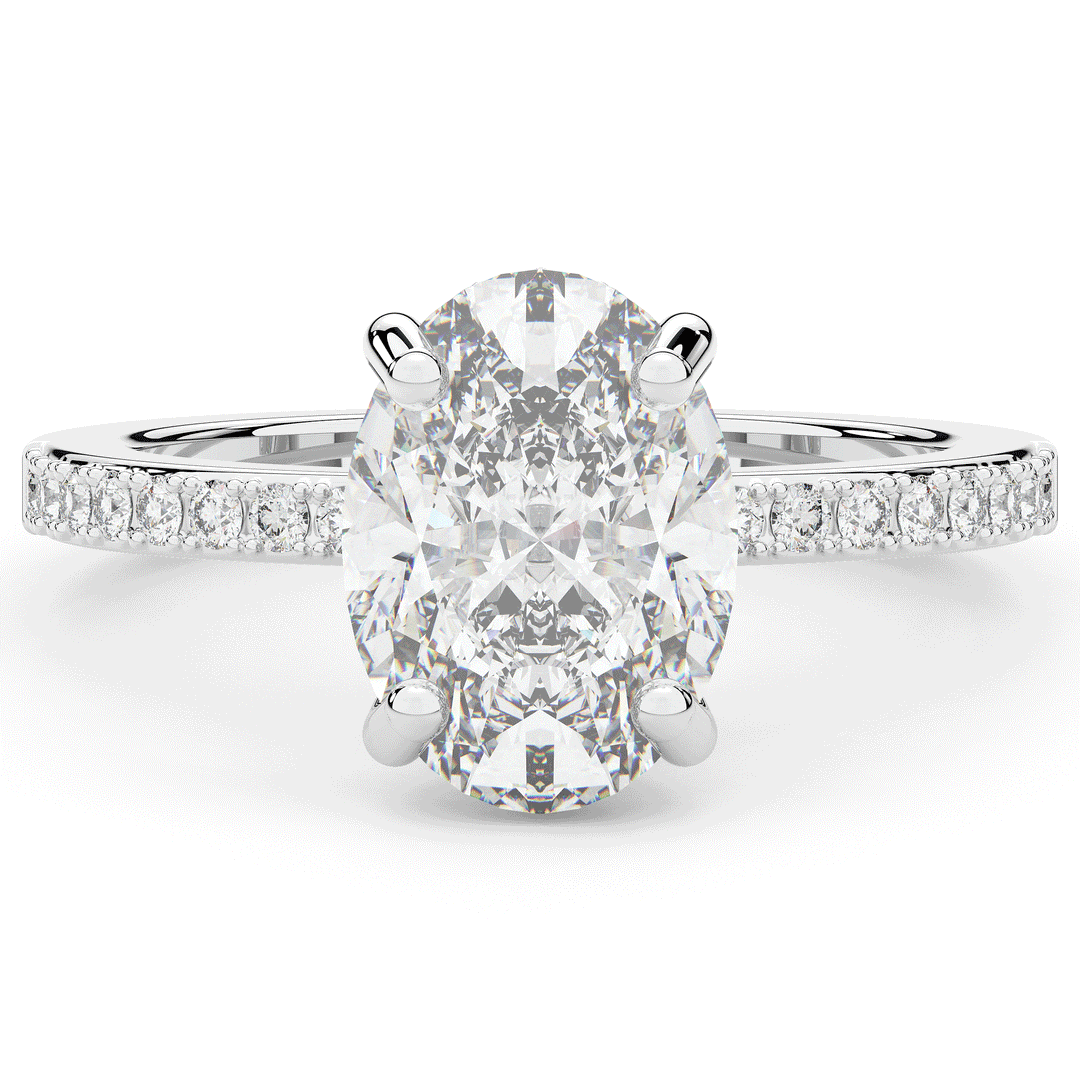 2.70CT.TW OVAL LAB DIAMOND SOLITAIRE ENGAGEMENT RING - Nazarelle