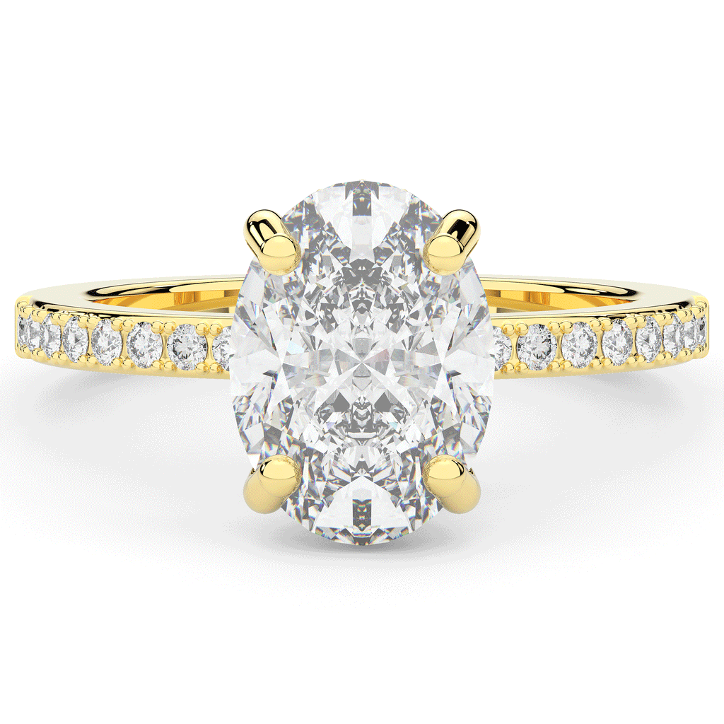 2.70CT.TW OVAL LAB DIAMOND SOLITAIRE ENGAGEMENT RING - Nazarelle