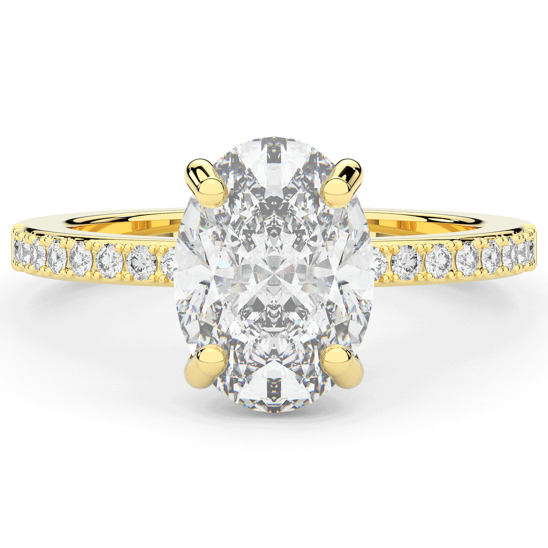 2.70CT.TW OVAL LAB DIAMOND SOLITAIRE ENGAGEMENT RING - Nazarelle