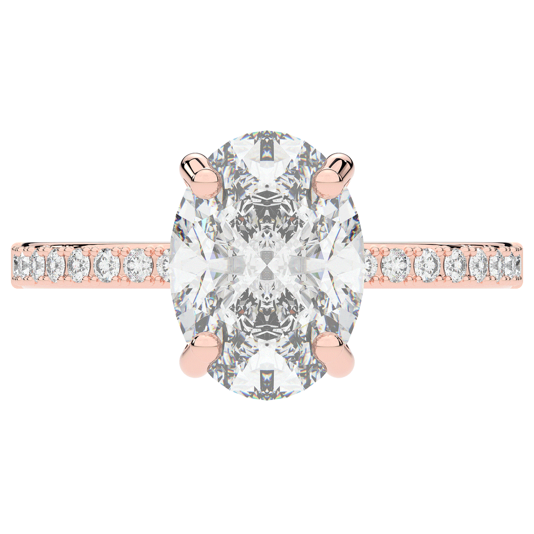 2.70CT.TW OVAL LAB DIAMOND SOLITAIRE ENGAGEMENT RING - Nazarelle