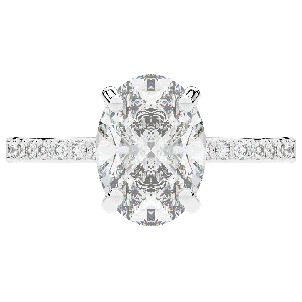 2.70CT.TW OVAL LAB DIAMOND SOLITAIRE ENGAGEMENT RING - Nazarelle