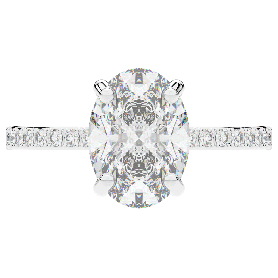 2.70CT.TW OVAL LAB DIAMOND SOLITAIRE ENGAGEMENT RING - Nazarelle