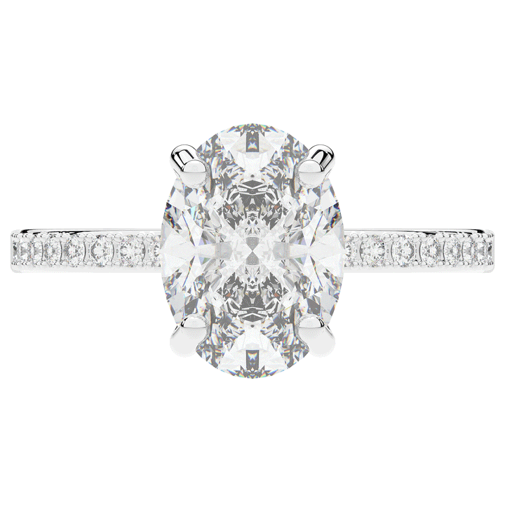 2.70CT.TW OVAL LAB DIAMOND SOLITAIRE ENGAGEMENT RING - Nazarelle