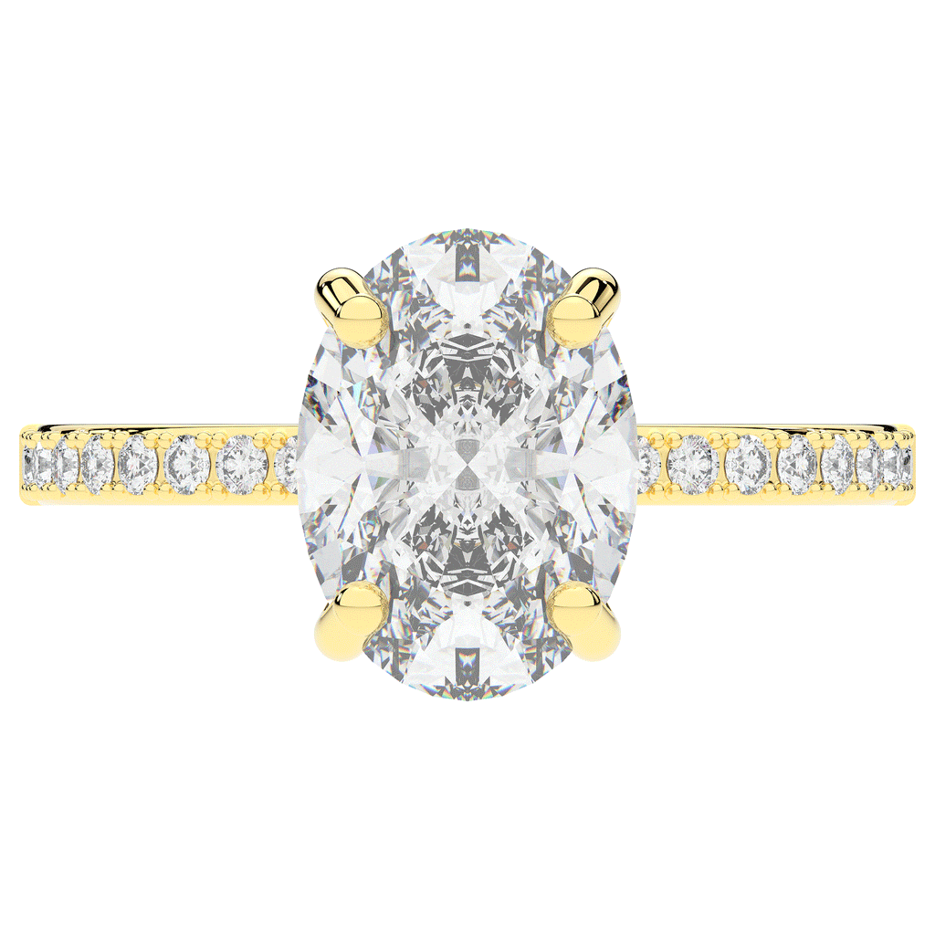 2.70CT.TW OVAL LAB DIAMOND SOLITAIRE ENGAGEMENT RING - Nazarelle