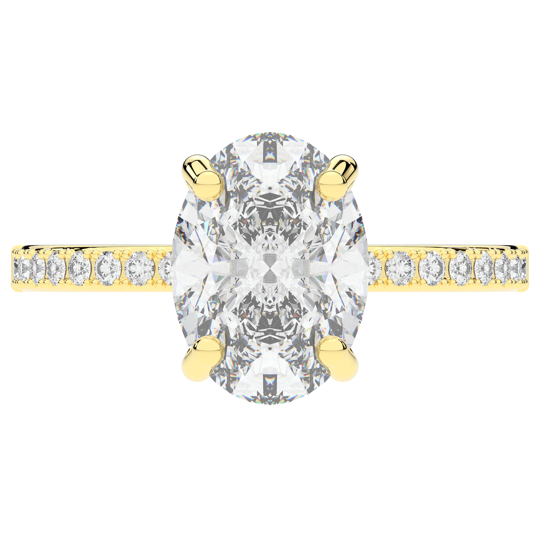 2.70CT.TW OVAL LAB DIAMOND SOLITAIRE ENGAGEMENT RING - Nazarelle
