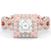 2.40CT.TW PRINCESS LAB DIAMOND HALO ENGAGEMENT RING - Nazarelle