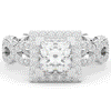 2.40CT.TW PRINCESS LAB DIAMOND HALO ENGAGEMENT RING - Nazarelle
