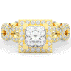 2.40CT.TW PRINCESS LAB DIAMOND HALO ENGAGEMENT RING - Nazarelle