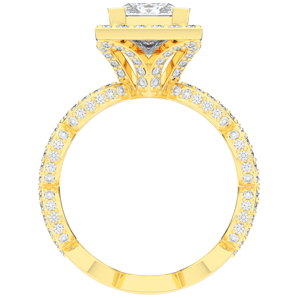 2.40CT.TW PRINCESS LAB DIAMOND HALO ENGAGEMENT RING - Nazarelle