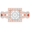 2.40CT.TW PRINCESS LAB DIAMOND HALO ENGAGEMENT RING - Nazarelle