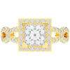 2.40CT.TW PRINCESS LAB DIAMOND HALO ENGAGEMENT RING - Nazarelle