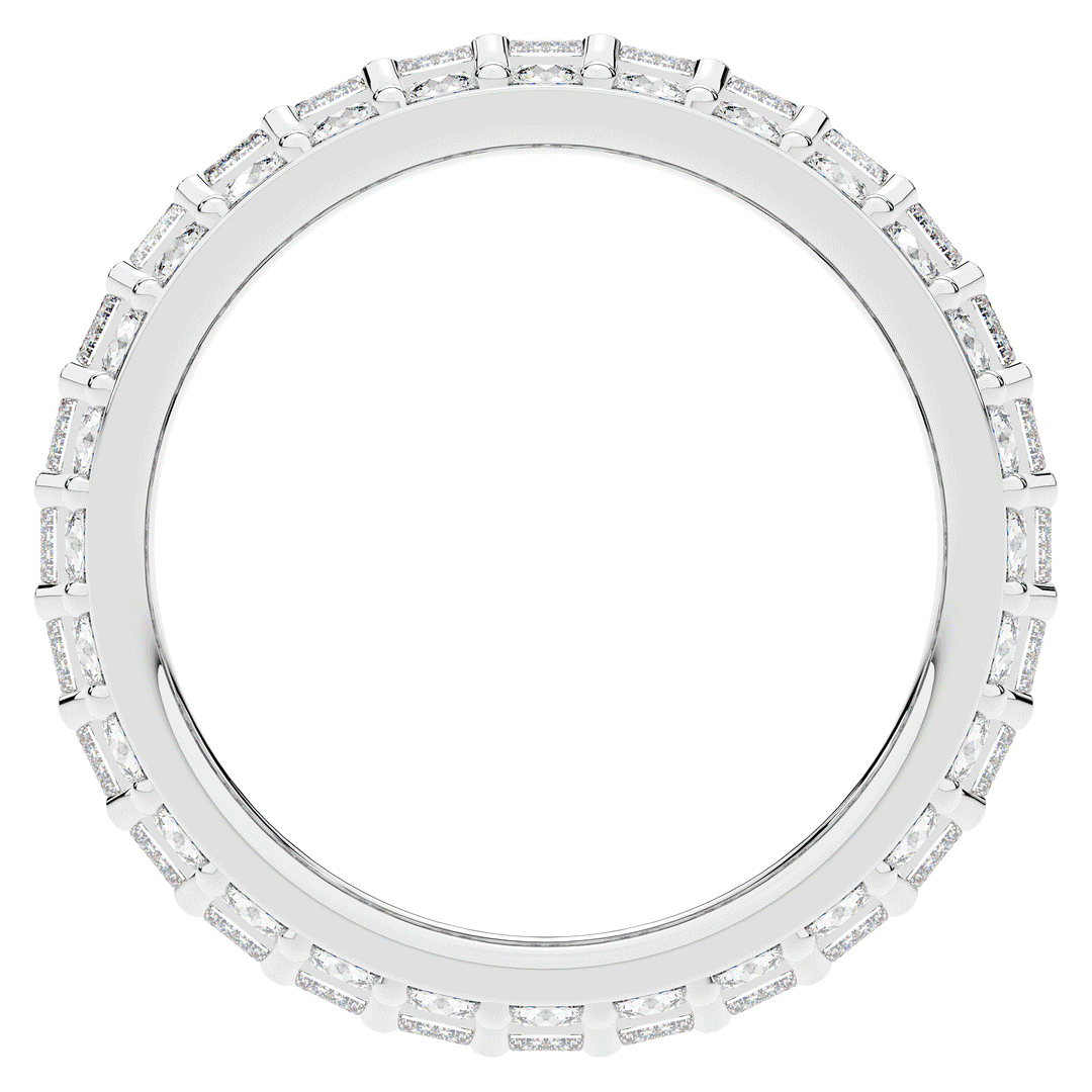 4.75CT.TW EMERALD CUT AND ROUND LAB DIAMOND ETERNITY WEDDING BAND - Nazarelle