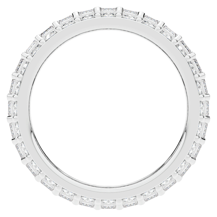 4.75CT.TW EMERALD CUT AND ROUND LAB DIAMOND ETERNITY WEDDING BAND - Nazarelle