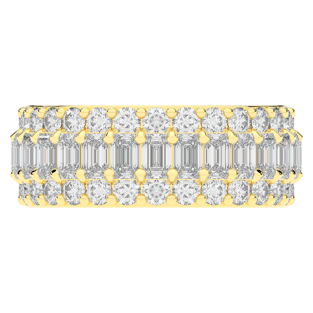 4.75CT.TW EMERALD CUT AND ROUND LAB DIAMOND ETERNITY WEDDING BAND - Nazarelle