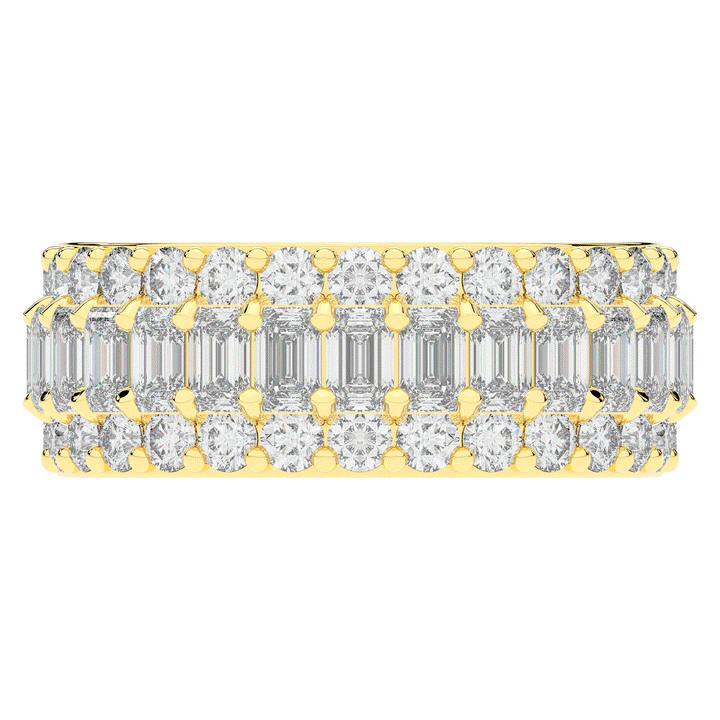 4.75CT.TW EMERALD CUT AND ROUND LAB DIAMOND ETERNITY WEDDING BAND - Nazarelle