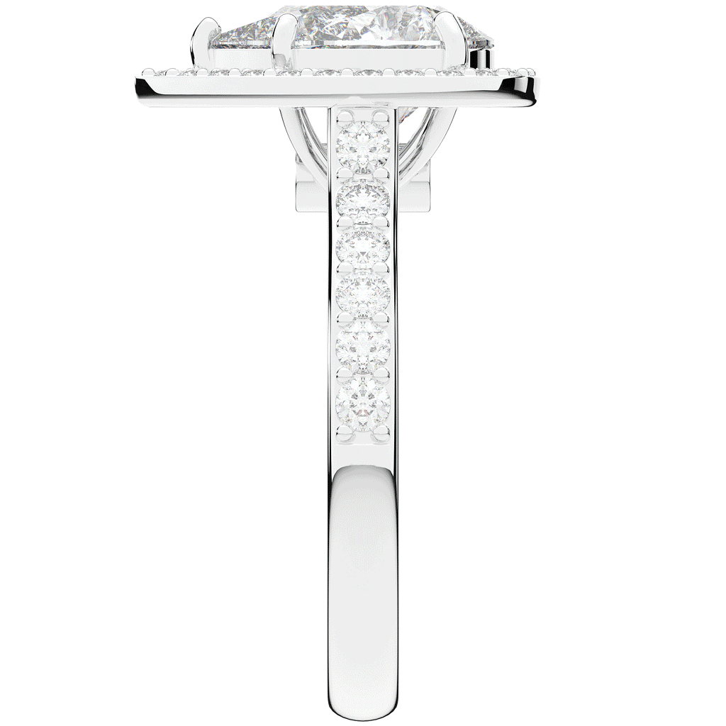 2.50CT.TW PEAR LAB DIAMOND HALO ENGAGEMENT RING - Nazarelle